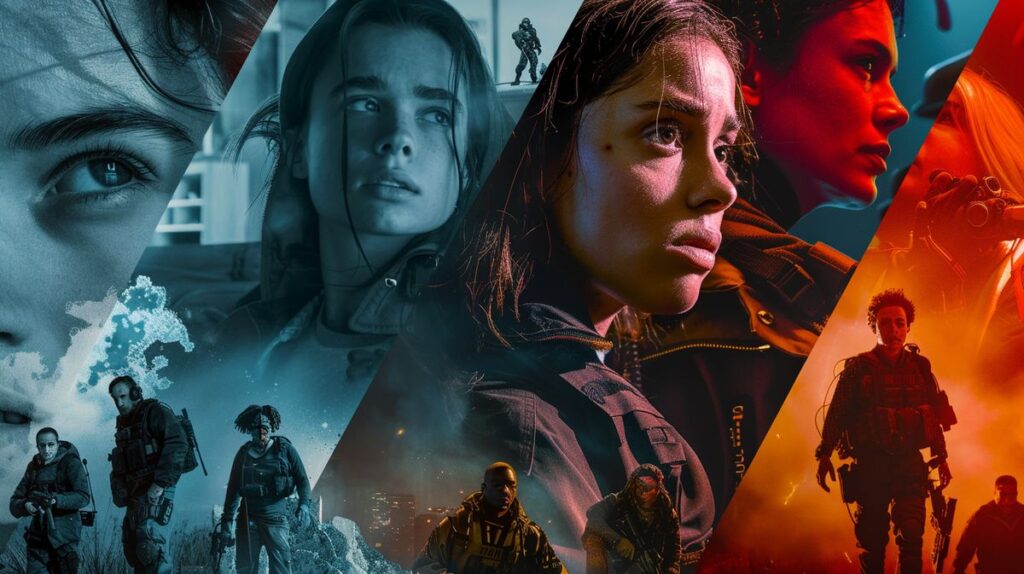 Spannende Serien Netflix, Auswahl an Top-TV-Shows auf einem Bildschirm angezeigt