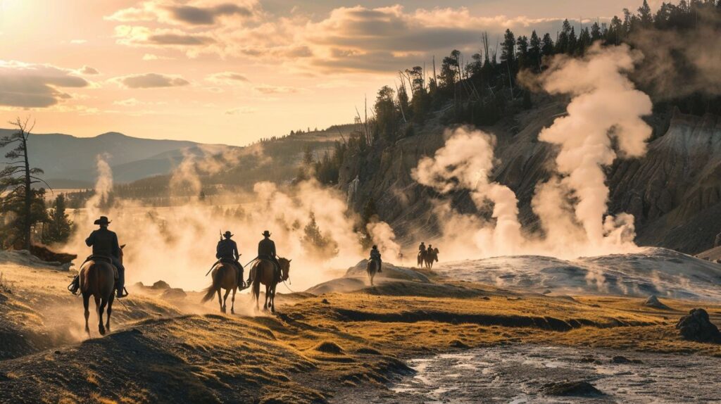 Szene aus Yellowstone auf Netflix mit dramatischer Landschaft im Hintergrund